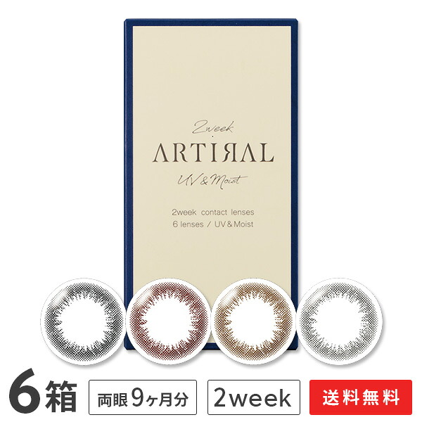 【送料無料】アーティラル2ウィークUVM 6枚入り 6箱セット(artiral / 2ウィーク / 度なし / 度あり / カラコン / カラーコンタクト / SHOBIDO)