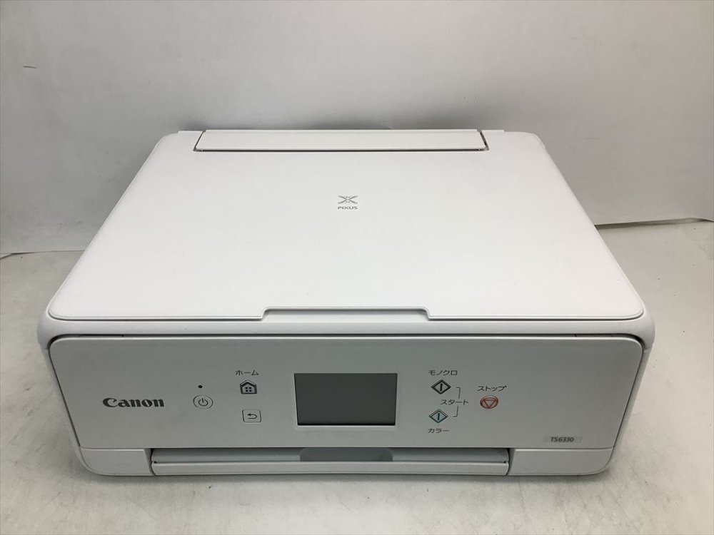 【中古】キヤノン Canon プリンター A4インクジェット複合機 PIXUS TS6330 ホワイト 2019年モデル 5色・独立型・対応インクBCI-380/381シリーズ