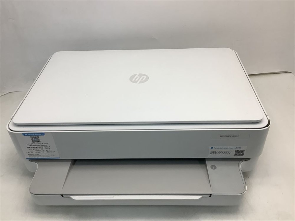【中古】HP プリンター A4インクジェット複合機 ENVY 6020 ホワイト スマホ印刷 Wi-Fi対応 テレワーク（型番：7CZ37A#ABJ）