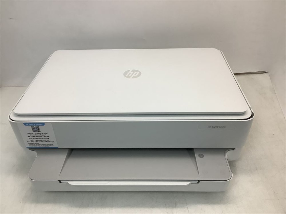 【中古】HP 印刷機 A4インクジェット結びあわせる機 ENVY 6020 白いこと スマホ刷り上げる Wi-Fi相応う テレ細工物（型番：7CZ37A#ABJ）
