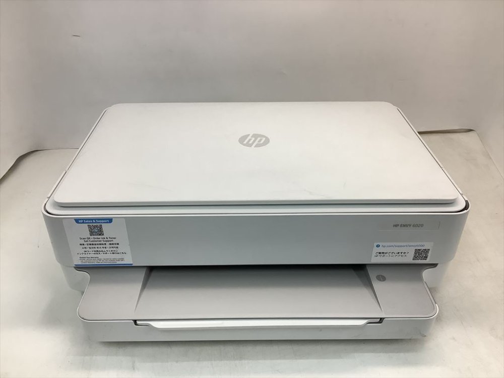 【中古】HP 印刷機 A4インクジェット練り合わせる機 ENVY 6020 白いこと スマホ刷り上げる Wi-Fi相応う テレ細工物（型番：7CZ37A#ABJ）