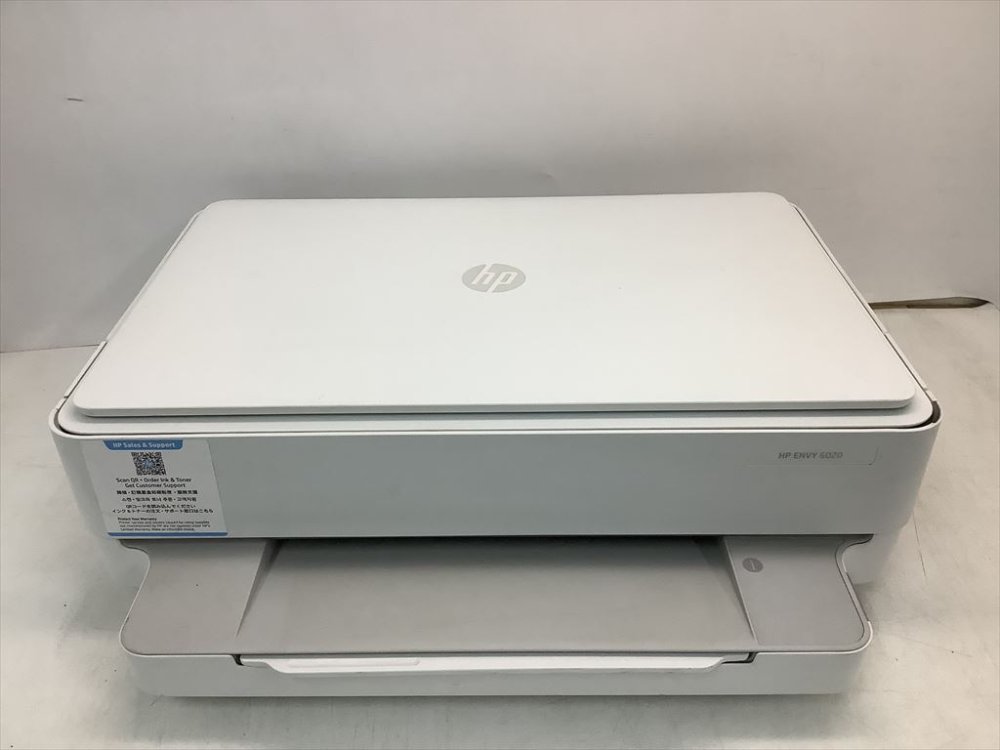 【中古】HP 印刷機 A4インクジェット結びあわせる機 ENVY 6020 白いこと スマホ刷り上げる Wi-Fi相応う テレ細工物（型番：7CZ37A#ABJ）