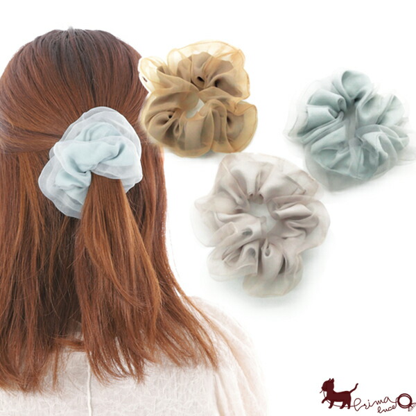 白色シュシュ透け感あり 白色シュシュ透け感あり