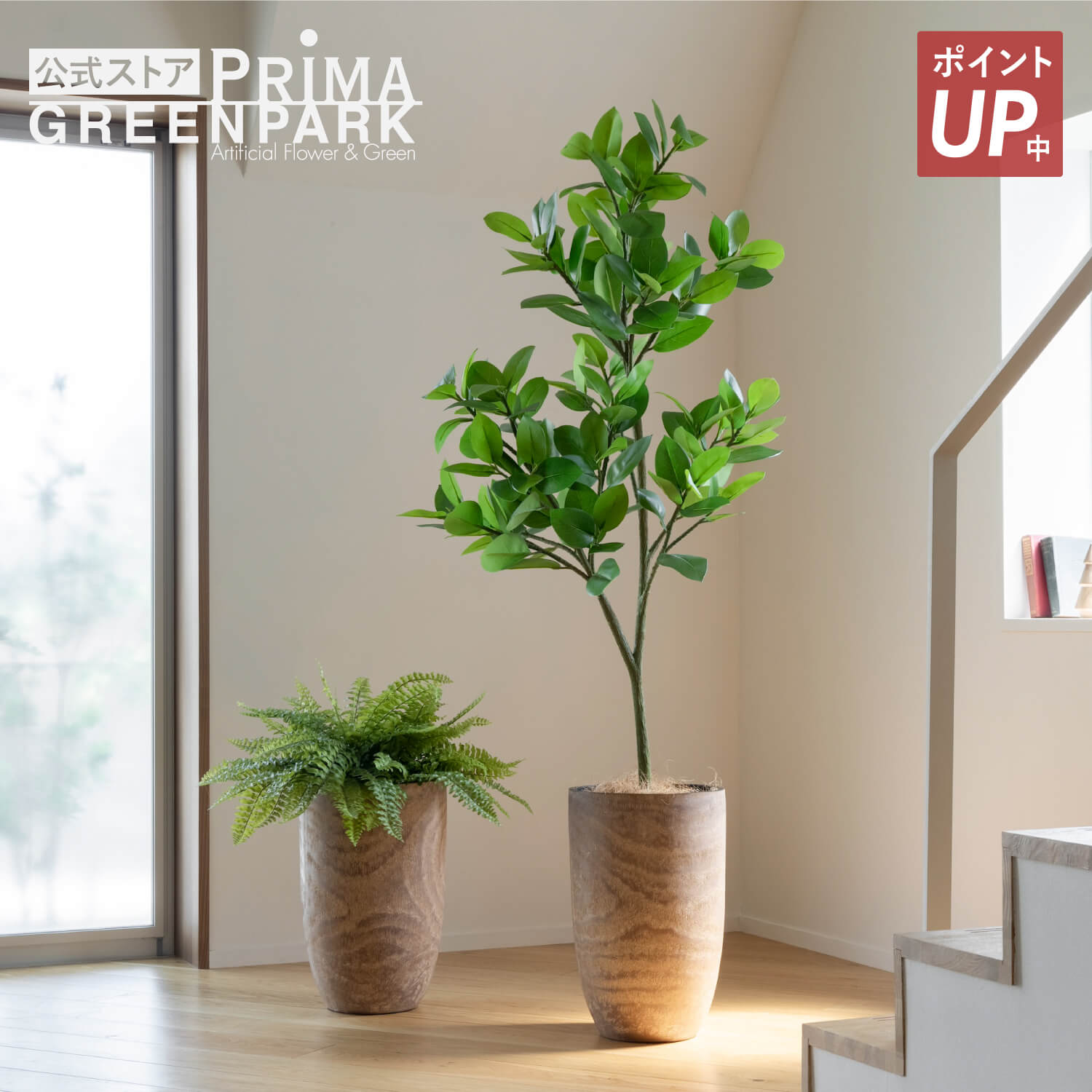 【ポイントUP】【公式】フィカスソフィア ウッドプランター H170cm 観葉植物 フェイクグリーン eco 【別倉庫直送品】 | GREENPARK 人工観葉植物 造花 おしゃれ リアル イミテーション インテリアグリーン アートグリーン ギフト プレゼント お祝い｜PRIMA-GREENPARK