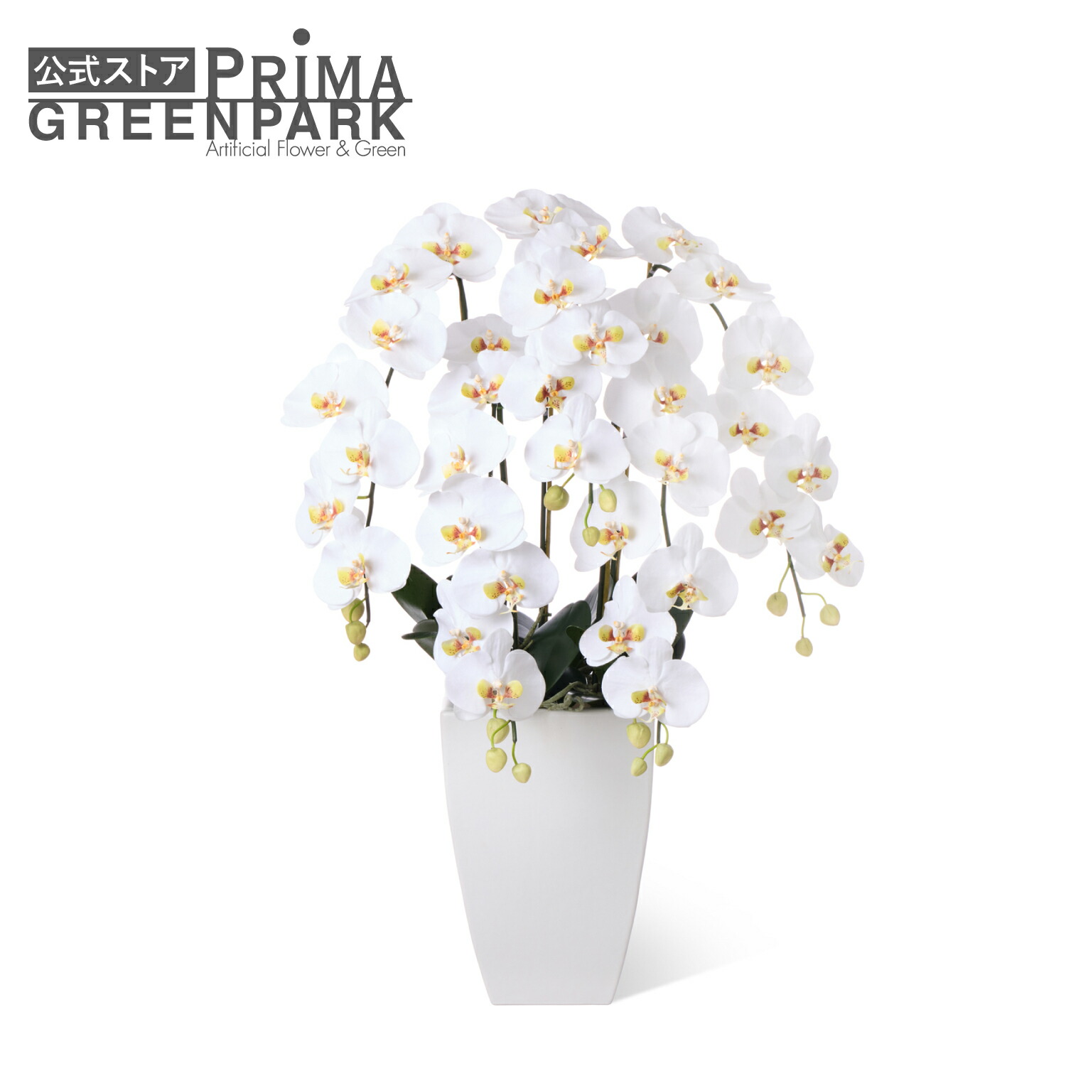 【公式】供花 仏花 胡蝶蘭 5本立ち 白陶器 造花 フラワーアレンジメント | PRIMA 仏壇用 仏壇 法事 献花 お供え花 お供え お悔み お悔やみ 花 お彼岸 彼岸 アレンジ アレンジメント