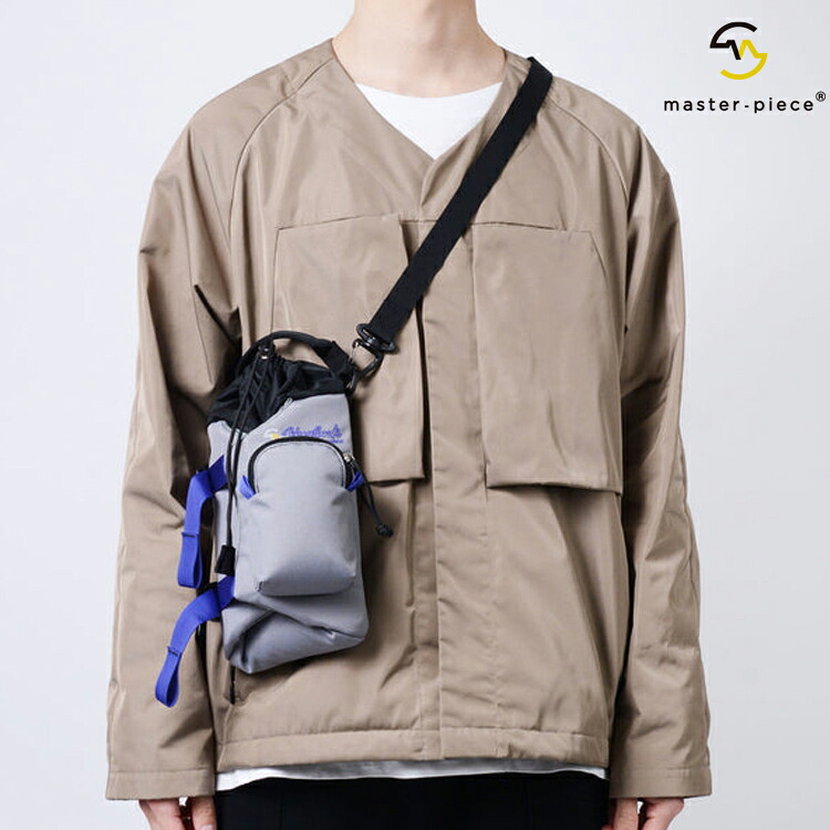 マスターピース master-piece Hugsack ドローストリングショルダーバッグ S No.03234 ハグサック 鞄 ショルダーバッグ ボディーバッグ ブラック グレー ナイロン カジュアル ミニマム モード テック アウトドア キャンプ アウトドアザック|プライマルストア