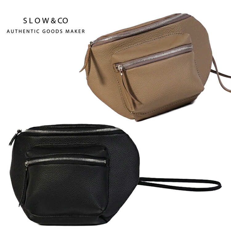 SLOW スロウ Shrink Fanny Pack 858S61R シュリンク ファニーパック ウエストバッグ サコッシュ ショルダーバック メンズ BLACK GRAY ブラック グレー ユニセックス ミリタリー 鞄 レザーバック ウエストポーチ カメラバッグ