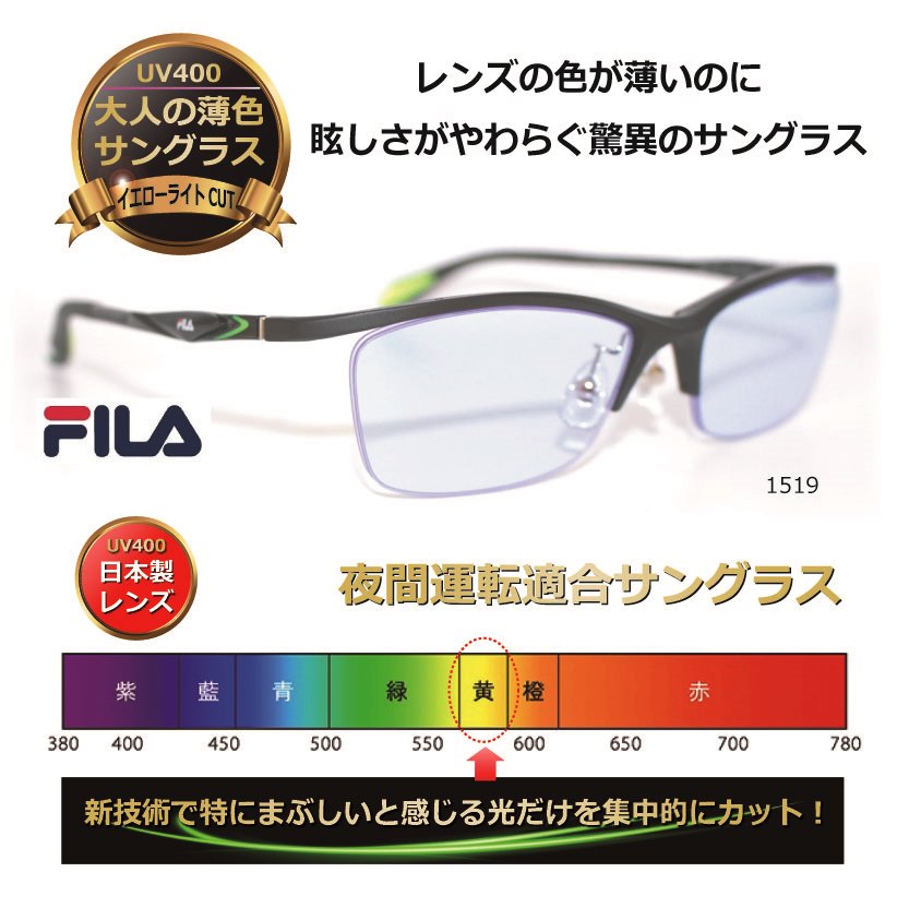 サングラス 夜 眩しさを抑える大人の薄色サングラス メガネ ネオコントラスト 薄い色 ナイト グラス 【度無し】/UVカット イエローライトカット 夜間運転適合 人気 美肌 美容 メラニン 【neocon-1519】 超軽量19g|メガネ・サングラスの eye merry