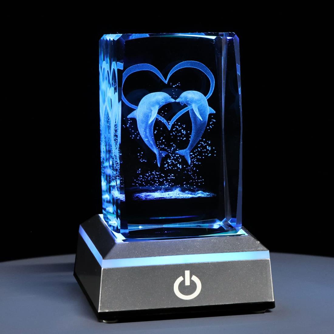 誕生日 結婚記念日 プレゼント女性 人気 3D水晶イルカ 愛 インテリア おしゃれ 癒しグッズ 【正規品】LEDベッドサイドランプ 置物 クリスマス 新年のお祝いギフト