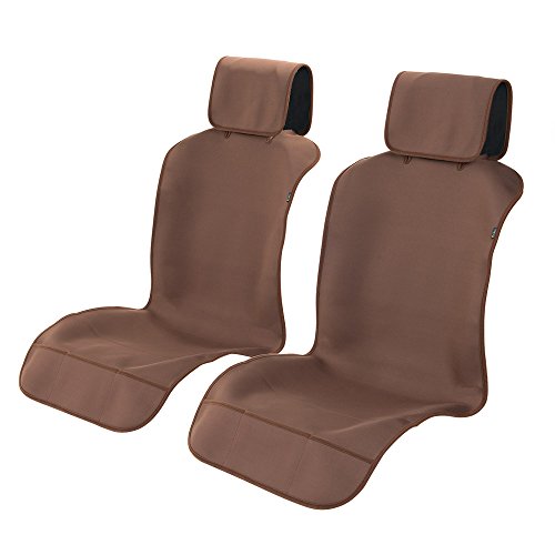 TanYooカーシートカバー 防水 車防水シートカバー 前席用 軽/普通車に適用 ずれにくい SBRボンディング シート保護 ブラウン フロント ２枚セット
