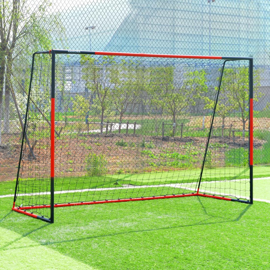 KAIHAOWIN サッカーゴール 308 x 203 x 120 cm フットサルゴール 家庭用 八人制サッカーゴール 折りたたみ 室内/屋外兼用 ポータブル サッカー フットサル ゲーム 対戦 練習 トレーニング キッズ 子供/大人用 (XL))