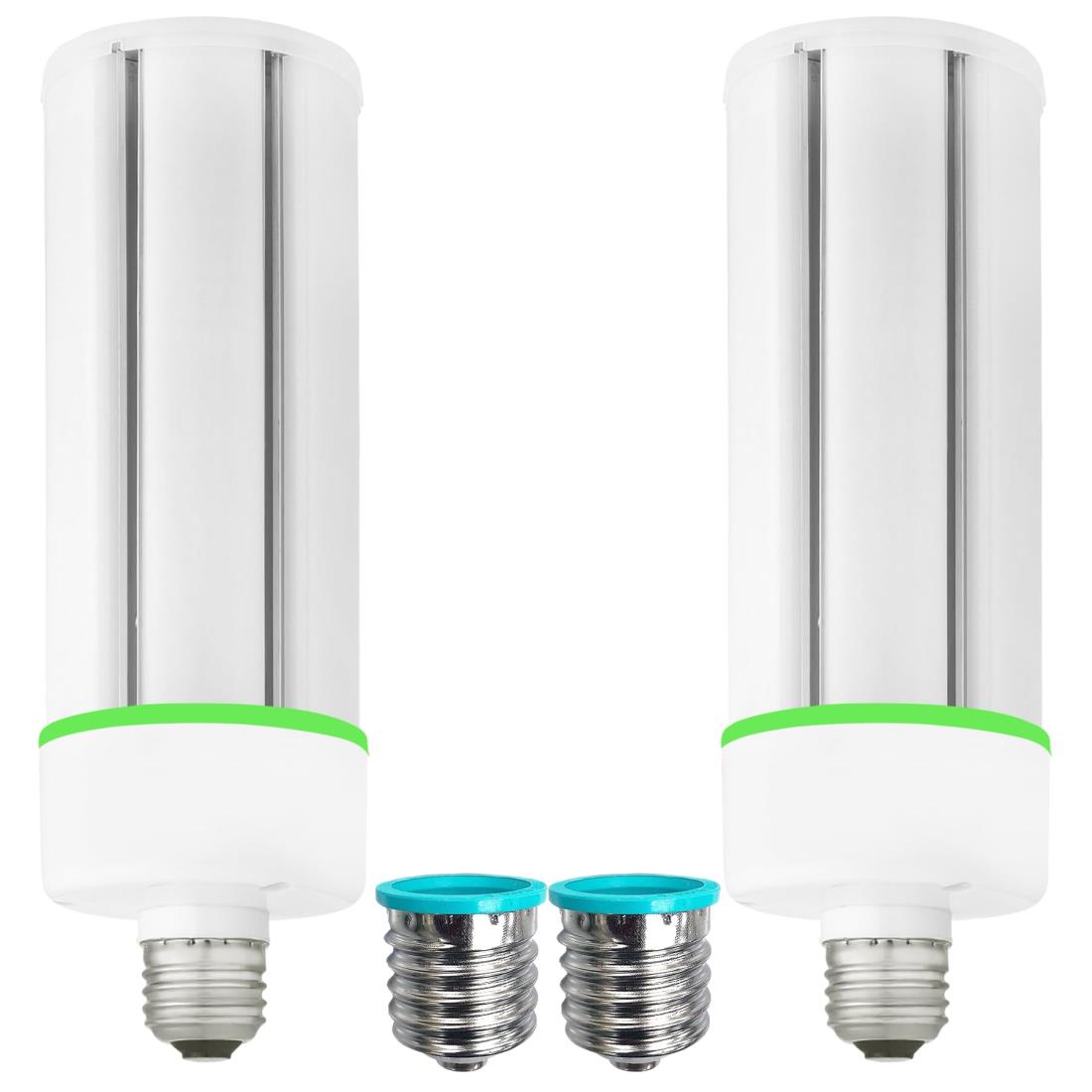 FWAYTECH LEDコーンライト E26 E39口金両対応 電球色 50W 6500LM 軽量型 2700K 街灯 LEDコーンランプ 300W-400W水銀灯/水銀ランプ相当 IP64防水防塵 2個入り(電球色, 50W(フロスト型))