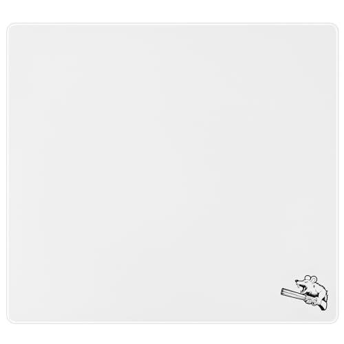 SIROOLAC グラスゲーミングマウスパッド 320mm×360mm FPSゲーム 特殊強化ガラス 耐久性に優れ 厚さ3mm 正確かつ迅速に対戦相手を狙い撃つことができます(320mm×360mm, 白)