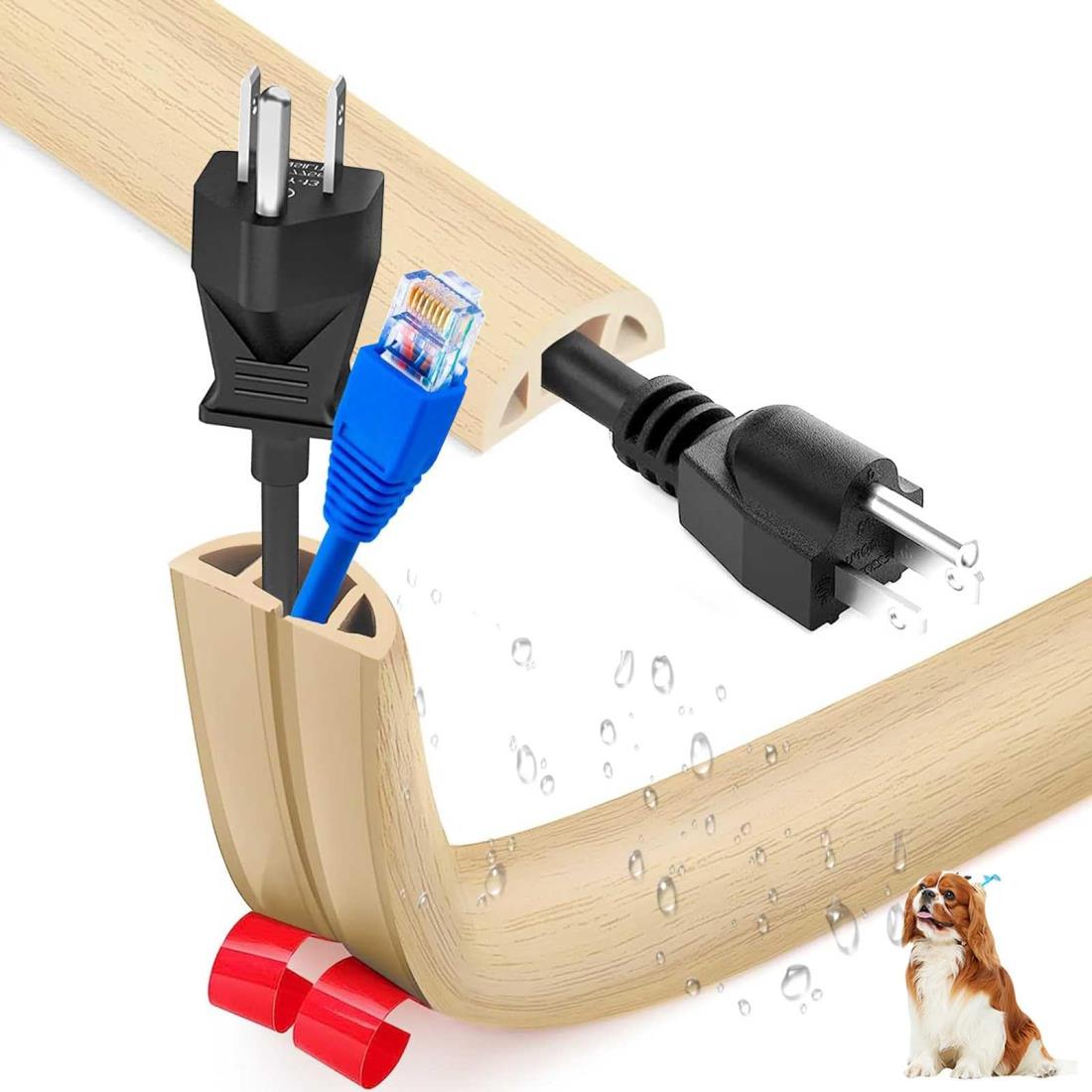 配線カバー モール 配線隠しカバー コード隠し ケーブルカバー PVC 柔らかい 難燃素材 燃えるのを防ぐ/通気性/絶縁/粘着式/完璧なフィット感 床用モール 配線隠しカバー 両面テープ コードカバー 溝の幅を広げる より多くの電線を収容する など配線整理用 宅環境に オフィス|プライムプラス 店