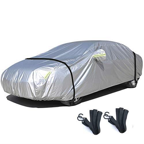 LINFEN 車カバー 210T 防水性アップ ボディカバー カーカバー 自動車カバー 防水防塵防輻射紫外線 黄砂・台風対策 弾力な防風ロープ付き (自動車3XXL:525×195×150cm)