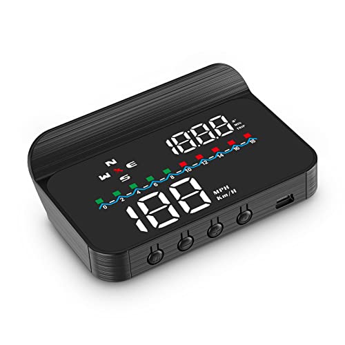 【送料無料】wiiyii車HUD、GPSスピードメーター、表示速度と時間、フロントガラスの車載計器、リマインダー機能付き、すべての車に適しています 5,522円