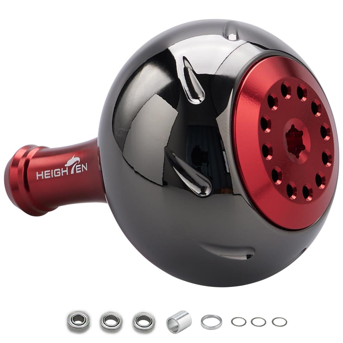 HEIGHTEN 45mm パワー リール ハンドル ノブ 4色 シマノ(Shimano) Bタイプ ダイワ(Daiwa) Lサイズ 通用 Aurora Series (ブラック＆レッド) (721) 4,655円