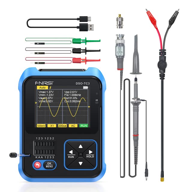 【送料無料】XEAST DSO-TC3 500kHz帯域幅ポータブルハンドヘルドオシロスコープ、3 in 1トランジスタテスター、 10MS/s のサンプリング レートのサポート ダイオード トランジスター LCR の検出および信号の発電機を支えます。日本語マニュアル付き(高い構成)｜プライムプラス　店