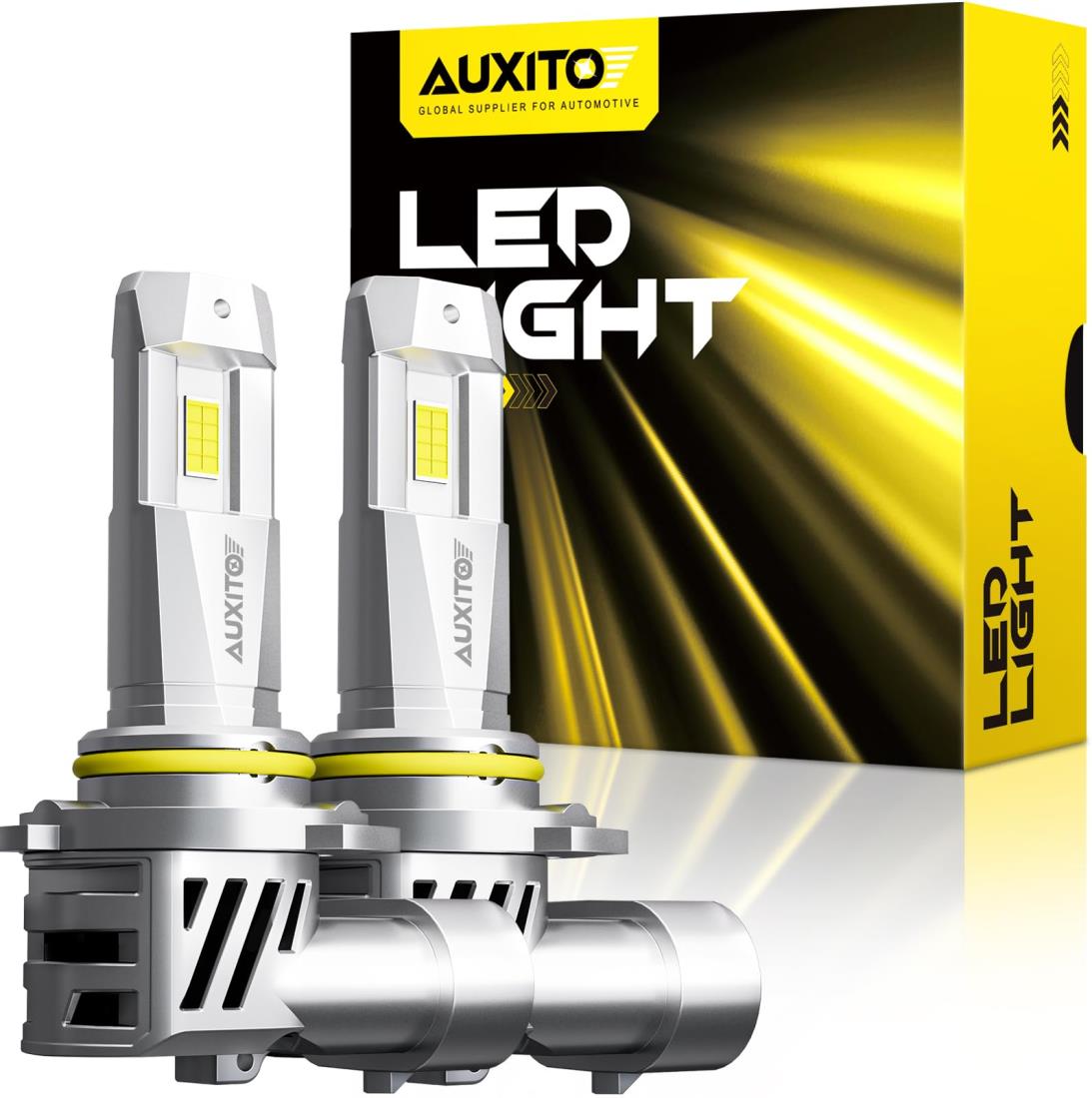 AUXITO HB3 LEDヘッドライト 車用 高輝度 LEDチップ搭載hb3 led ハイビーム用 爆光 6倍の明るさ 新基準車検対応 驚異の1:1純正ハロゲンサイズ登場 100％車種対応 31W*2高輝度 6500K 12V車対応(ハイブリッド車・EV車対応) 定電流回路搭載 長寿命 高速回転冷却ファン付け 放熱