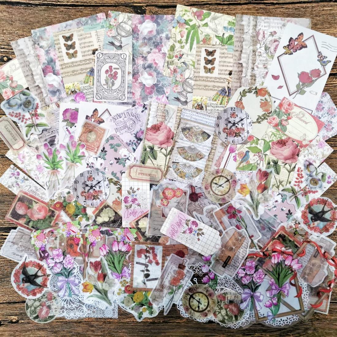 楽天市場】コラージュ 素材 シール 詰め合わせ フレークシール