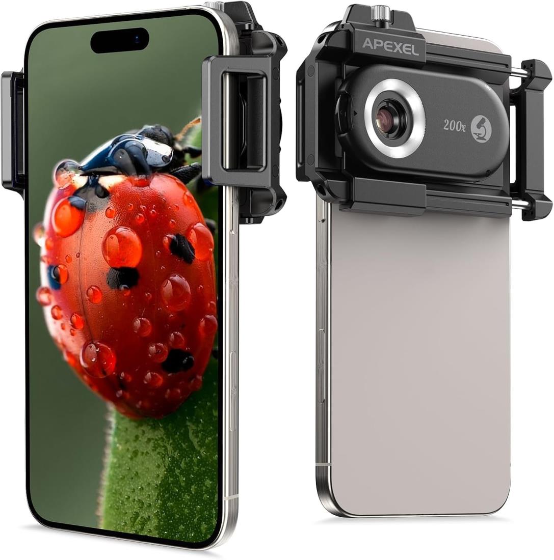 APEXEL マイクロスコープ スマホマイクロスコープ 200倍衣嚢マイクロスコープ CPLろ波器付き添い人 マルチ映画化付け足し照明装置ともし火付き添い人 当て嵌める飾り気の無い伸ばすことアダプタ デジタルマイクロスコープ ハンデ―マイクロスコープ 毛の荒物見ること ミクロ映画化 差し上げ物 99%のかっこ良い電話機相応う 「日本語取りまわし言いあらわす書付き添い人」200倍