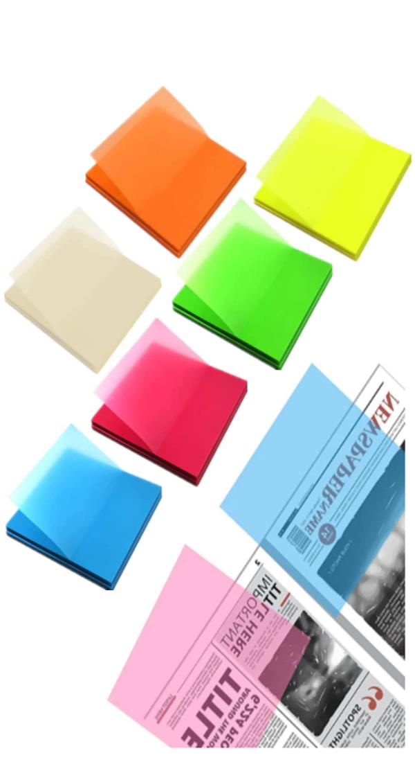 楽天市場】【送料無料】YINKE 透明付箋 半透明フィルム付箋 6色75*75mm