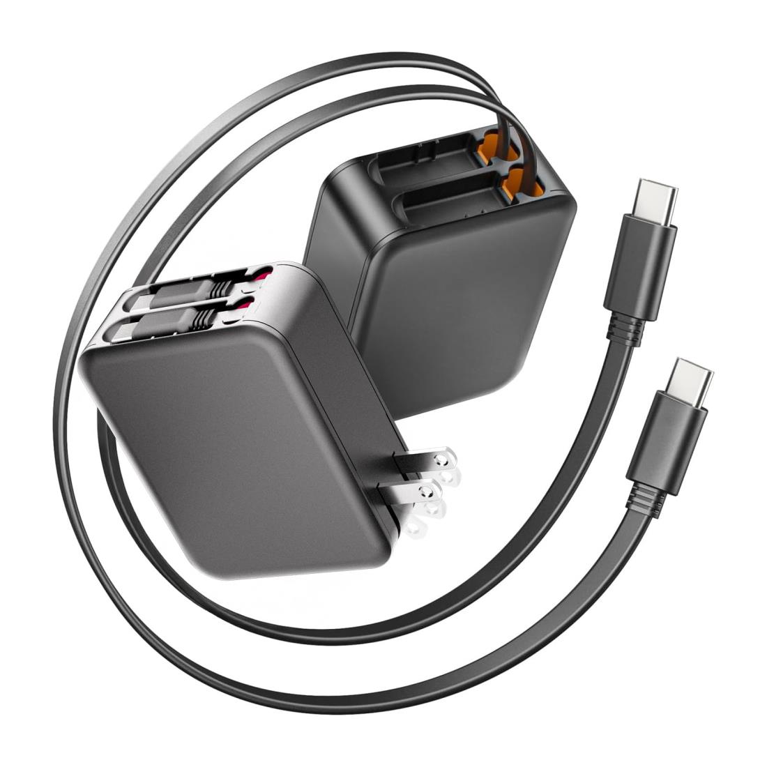楽天市場】充電器 type-c 35W 急速 充電器【自動巻き取り式 2本type-c
