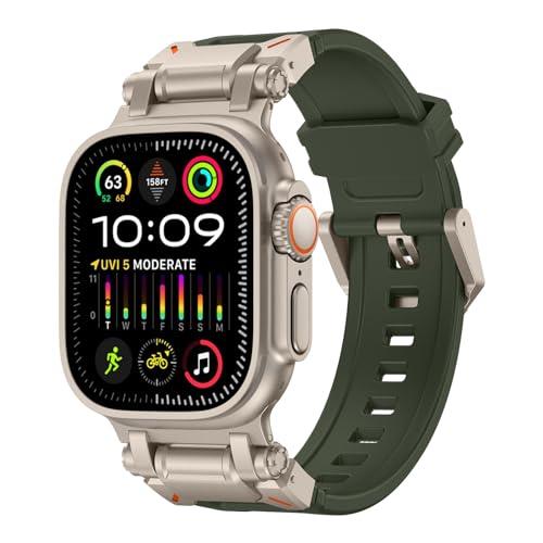 [GLILAVOX] 2024新登場 アップルウォッチ バンド Compatible with ultra2/ultra 49mm Series 10/9/8/7/SE2/SE/6/5/4/3/2/1 46mm/45mm/44mm/42mm アップルウォッチ バンド スポーツ 防水 TPU 柔らかい アップルウォッチ ベルト メンズ スポーツバンド