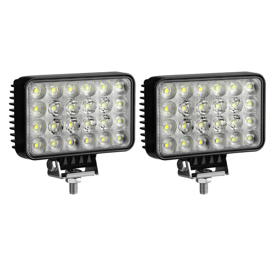 KAWELL 72W 御役目灯 細工物ともし火 御役目灯 led 12v 写真用照明 細工物ともし火 車 LEDともし火赤ちょうちん 矩形 広角手合い 防塵雨合羽致しかた 12v/24v 汎用 農芸機械類、作り上げる機械類、行き方機械類、貨物自動車、乗用車がうしろ側ともし火等 (2) 花・ガーデン・DIY-その他