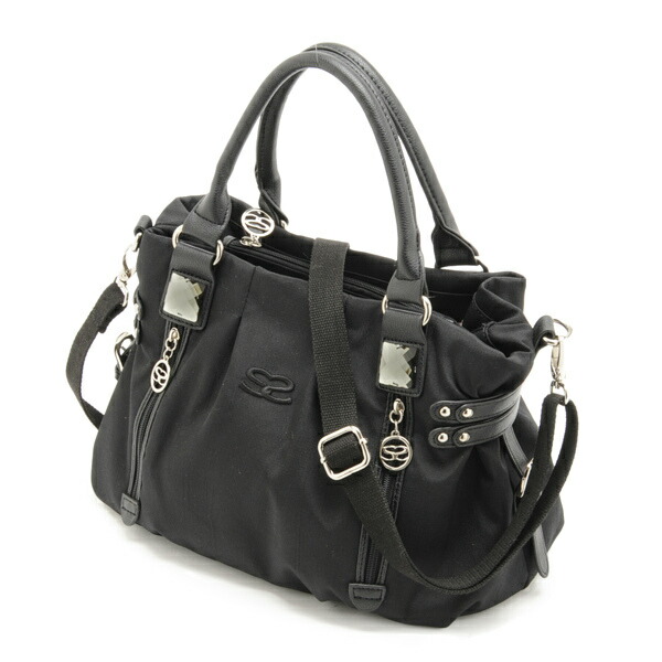 サボイ SAVOY(サボイ) レディース バッグ トートバッグ SM085301 ブラック ハンドバッグ ナイロン ビジュー ストラップ付