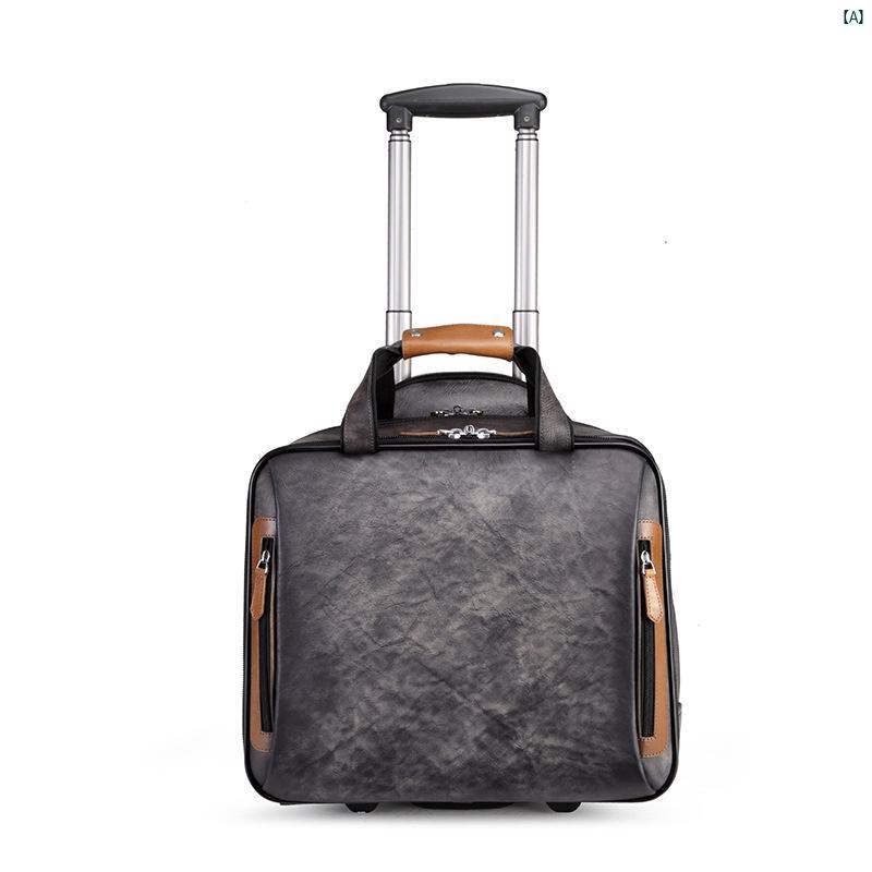 メンズ　コーデ　ファッション アメリカ レトロ 革 メンズバッグ トロリー バッグ上層 牛革 荷物 バッグ 旅行 搭乗