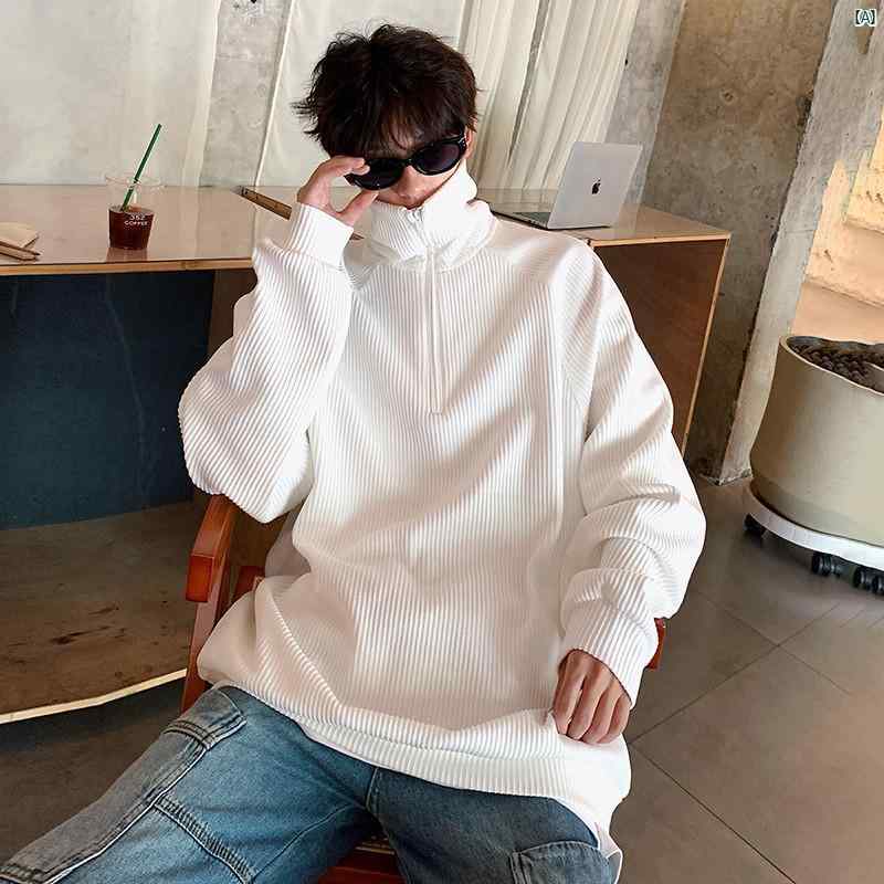 テクスチャー ド ポロシャツ スウェットシャツ メンズ 春秋 ヘビー ファッション たり ハーフ ジップジャケット