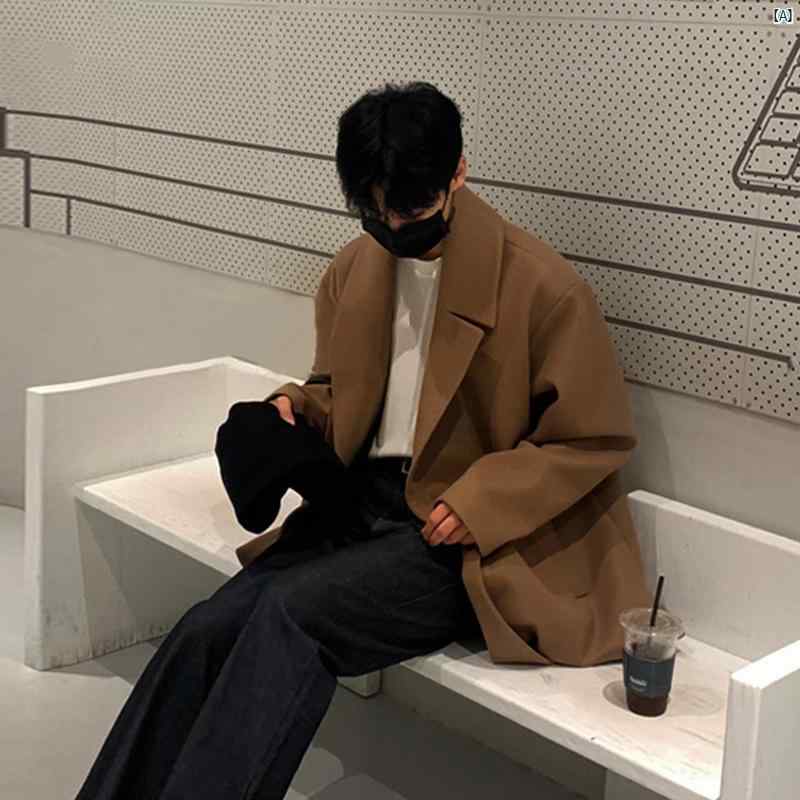 メンズ コーデ 流行り物 春 秋 夏 秋冬 韓 国防風性 生あたたかい たり 膝上 ロング はたご屋 御前上等 朦々たる 羊毛 厚地の外套