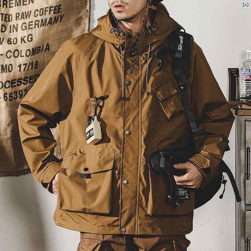 メンズ　コーデ　ファッション　メンズファッション　オシャレ　海外風 アメリカン レトロ ワークウェア ジャケット 男性用 春秋 マウンテン 機能 屋外 通勤 アミ カーキ