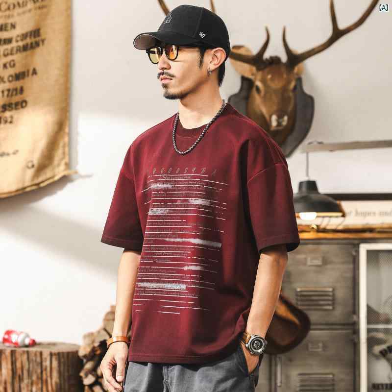 メンズ　コーデ　ファッション　メンズファッション　オシャレ　海外風 Ankera レッド 300 g 厚手 楽譜 プリント Tシャツ 夏 半袖 大きめ サイズ トップス 6,890円