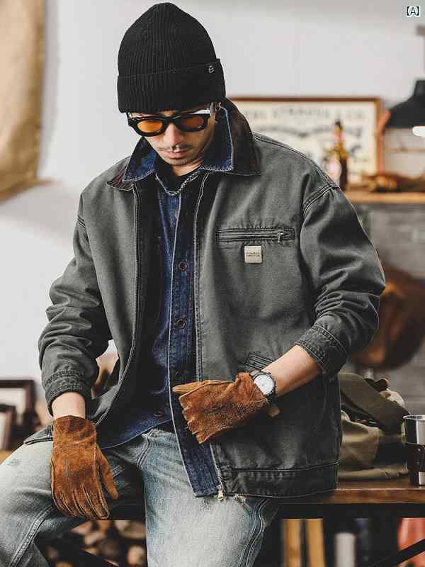 メンズ　コーデ　ファッション　メンズファッション　オシャレ　海外風 アメリカン クラシック レトロ J 97 ワークジャケット 春秋 ヘビー ウォッシャブル 耐摩耗 カジュアル ジャケット