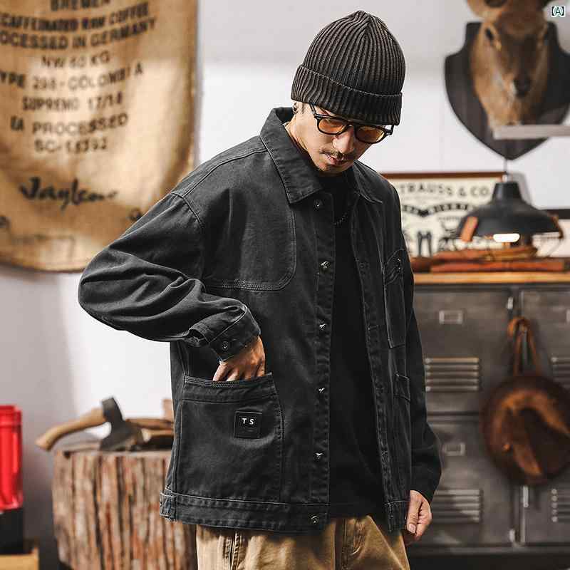 メンズ コーデ 流行り物 メンズ流行り物 オシャレ 外国で風 成人男性用 アメリカン レトロ ヘビーウェイト 細工物御召しもの 上衣 2025 烏兎 新 手ごわい マルチ 衣嚢 遊猟上衣