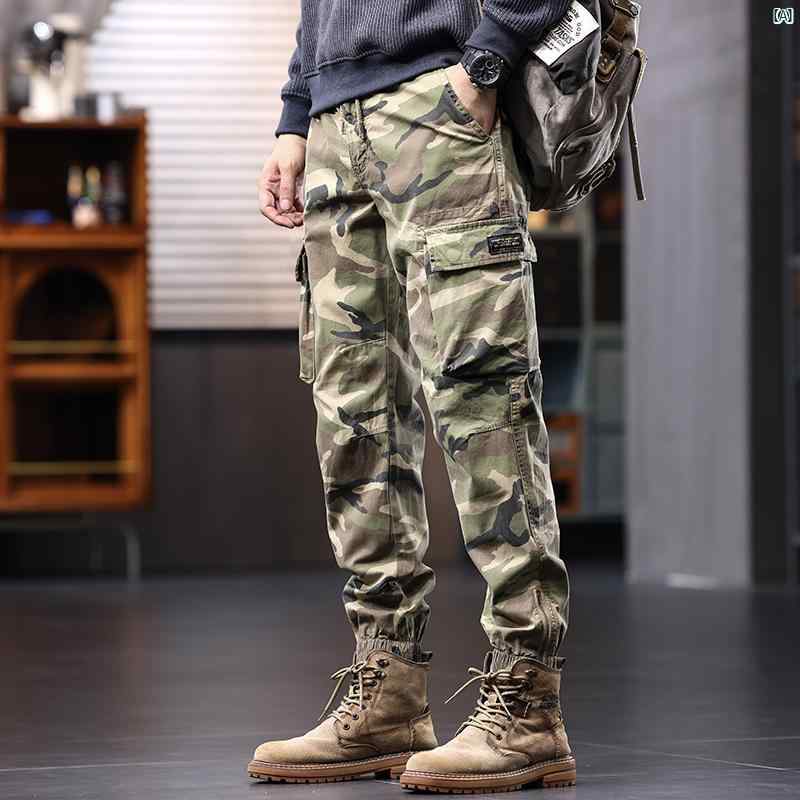 メンズ 流行り物 コーデ 成人男性 オシャレ 秋 成人男性用 アメリカン 変装 厚地の外套 オール綿織物 レトロ ルーズレ ッグ 心地好い ズボン下 春 流行り物