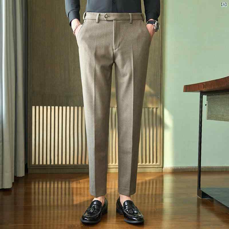 成人男性 オシャレ かっこいい 心地好い 秋 冬 羊毛 ズボン下 メンズ か細い相応う 杉綾模様 メンズ心地好い フリース 起毛 商行為 背広 メンズズボン下