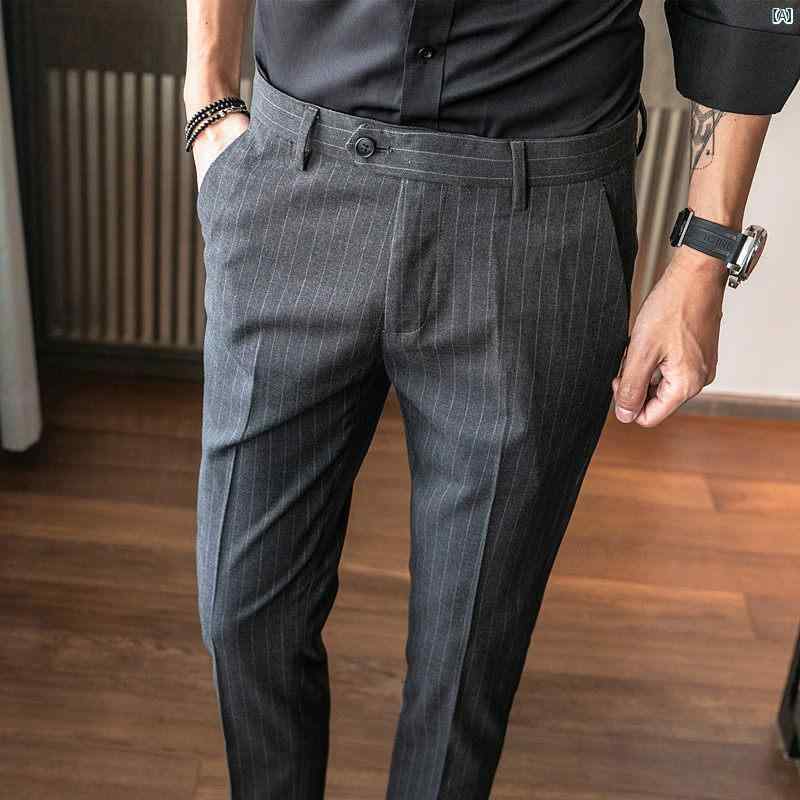 成人男性 オシャレ かっこいい 心地好い 烏兎 新 心地好い ズボン下 メンズ 縞模様ズボン下 メンズ商行為 か細い フット フォーマルスーツ メンズズボン下