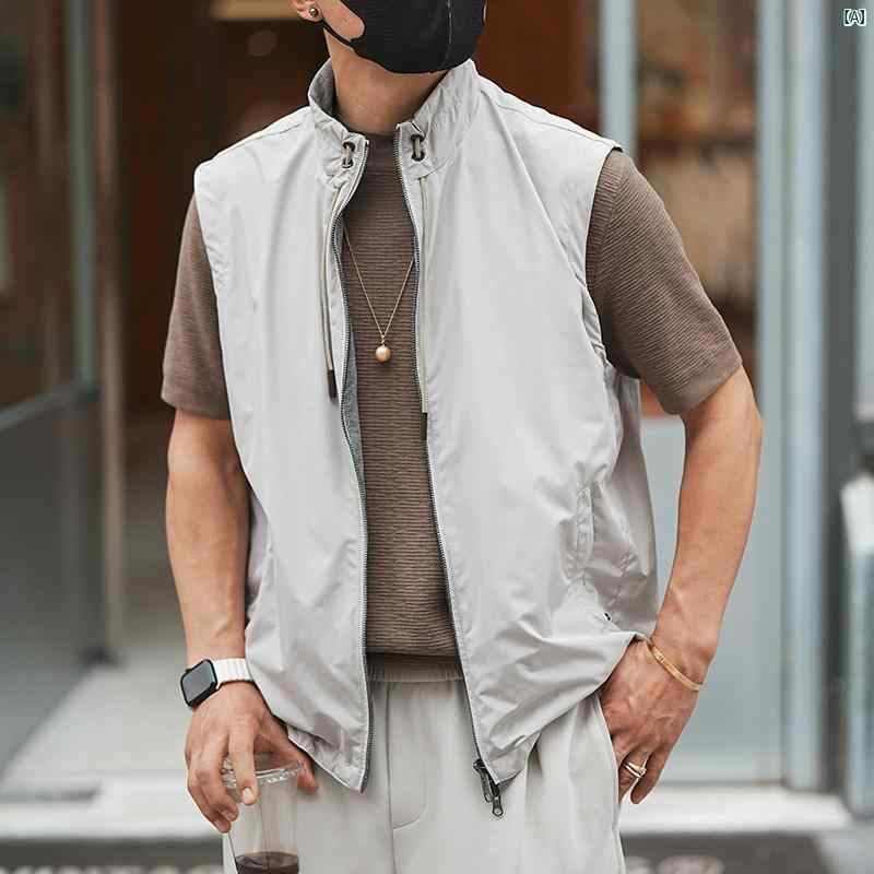 メンズ　ファッション　オシャレ　カジュアル　男性 マウンテン 機能的 両面 スタンドカラーワーク ベスト 男性用 秋　冬 ファッション ライト 高級 ノースリーブトップ
