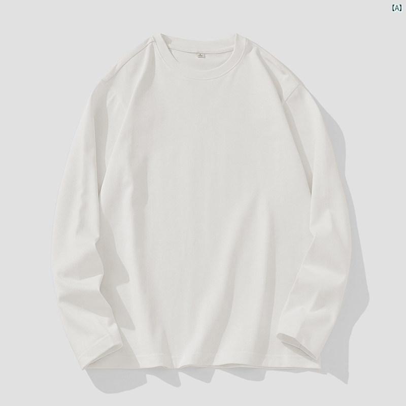 メンズ　ファッショオン　オシャレ　カジュアル　男性 300グラム 厚手 Tシャツ 長袖 春 たり 無地 コーマ コットン 快適 肌 優しい 半袖 夏