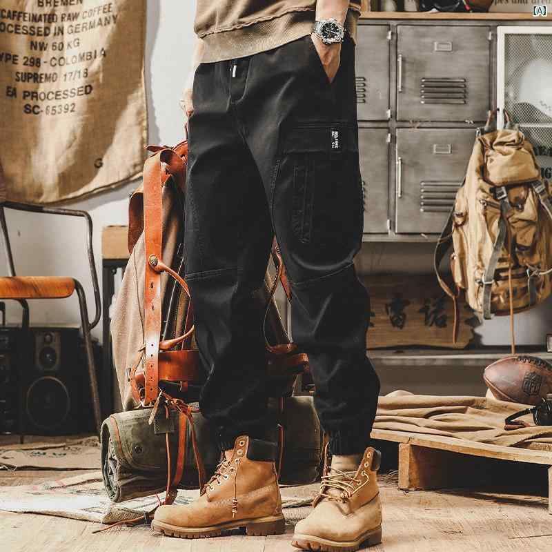メンズ　ファッショオン　オシャレ　カジュアル　男性 アメリカン レトロ ベルベット ワークパンツ 男性用 ストレート パンツ 秋　冬 レギンス