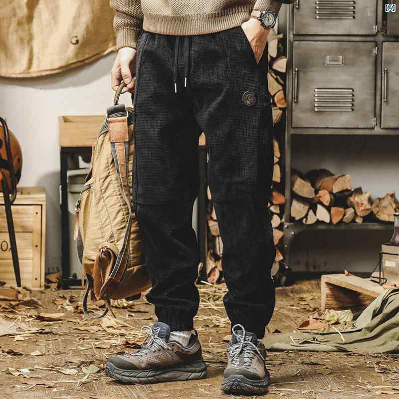 メンズ　ファッショオン　オシャレ　カジュアル　男性 裏起毛 ヘビー コーデュロイ パンツ 男性用 ストレート アメリカン レトロ レギンス パンツ