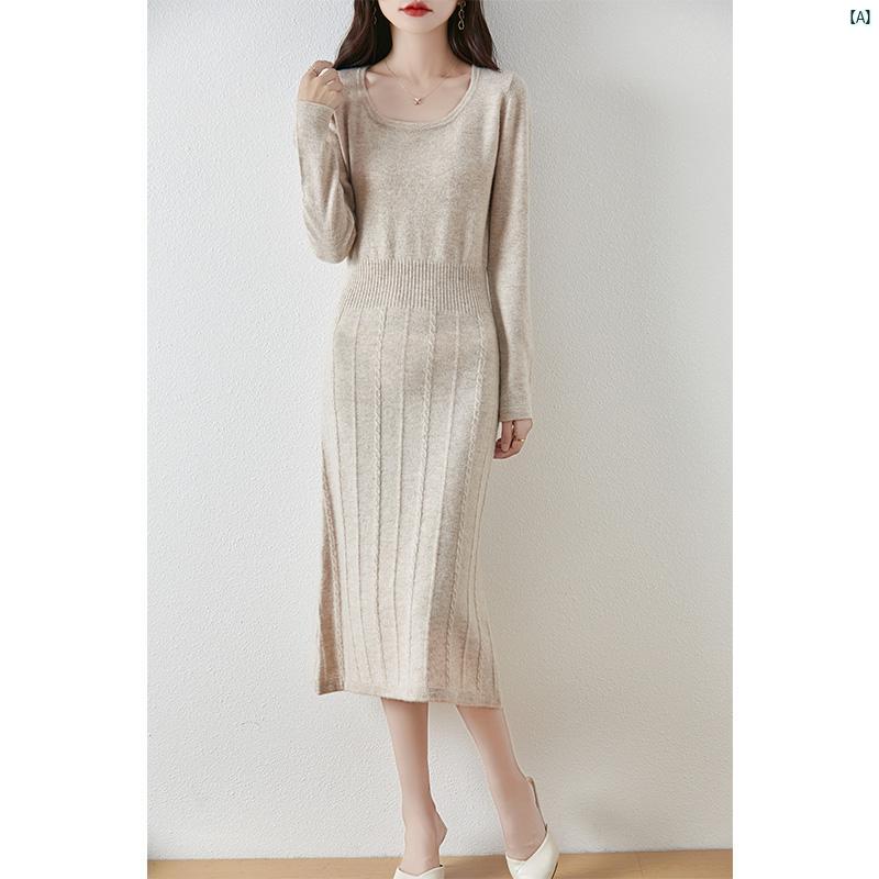 レディース 流行り物 コーデ 春 夏 秋 小物 ハイエンド 雅びやか レディース 羊毛 お召しもの フレンチ真四角 のど首 か細い 酉の方角 秋冬 編み物 ロング 下つ方 スコート