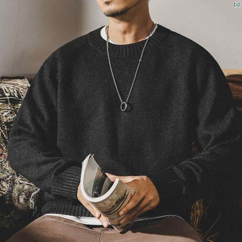メンズ 成人男性 流行り物 コーデ オシャレ 外国で風 メンズ 黒いこと 編み物 スウェーター 2025 冬 第一義的 分かりやすい スウェーターたり 相応う 大きめ 大きさ 好いたらしい 無地 編み物御召しもの