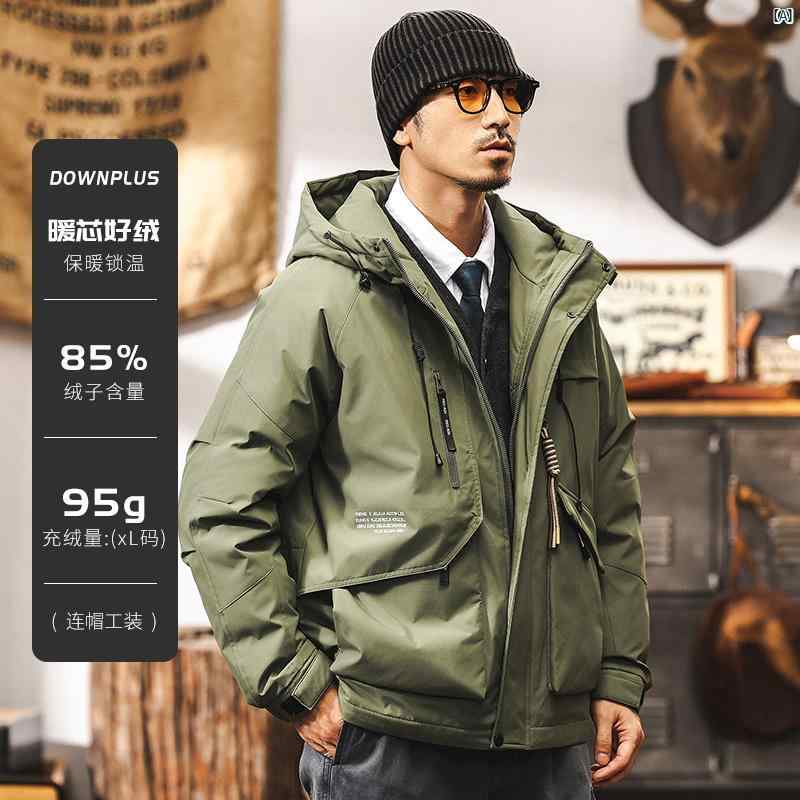 メンズ　男性　ファッション　コーデ　オシャレ　海外風 アメリカン レトロ ジャケット ダウン 冬 屋外 防寒 暖かい ワークウェア パーカージャケット