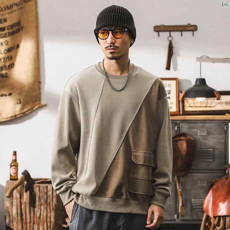 メンズ 心地よい 成人男性 オシャレ アメリカン レトロ シェニール トレイナー 秋 編み目  380 瓦 甚だしい 心地よい とっ始め