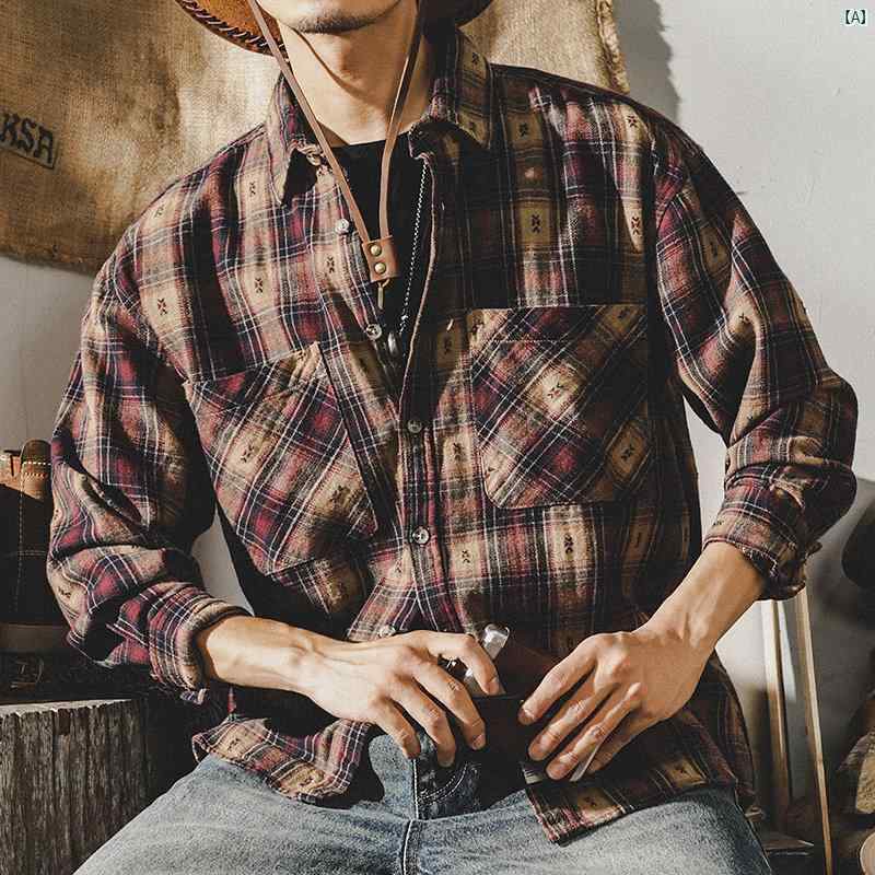 メンズ ファッショオン オシャレ 心地よい 成人男性 アメリカン 古典派音楽 レトロ 照合のしるし柄 長袖 プルオーバー 成人男性用 春 連合王国 上衣 秋