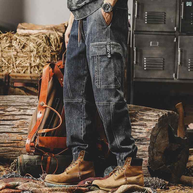 メンズ　ファッショオン　オシャレ　カジュアル　男性 用 アメリカン ヘビーウェイト レトロ ワークウェア パンツ 春秋 男性用 ジーンズ 7,560円